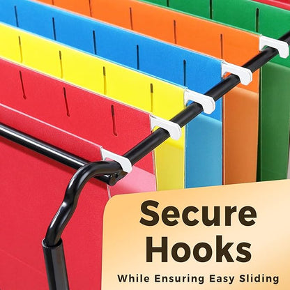 SUNEE Hanging File Folders Extra Capacity Assorted Colors, 25 Pack Letter Size File Folders with 1/5-cut Tabs, Heavy Duty 1 Inch Expansion, Stay Organized for Your Home and Office Bulk File