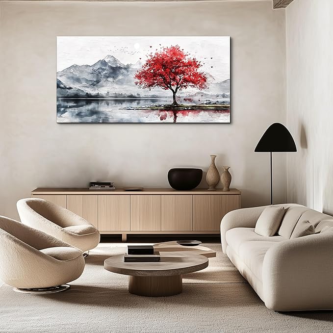 MHARTK66 60x30 Wall Art Home Wall Decor For Living Room Large Canvas Wall Art Bedroom Country Landscapes Wall Pictures Black And White Poster For Dining Room Modern Office Art Work Painting Prints
