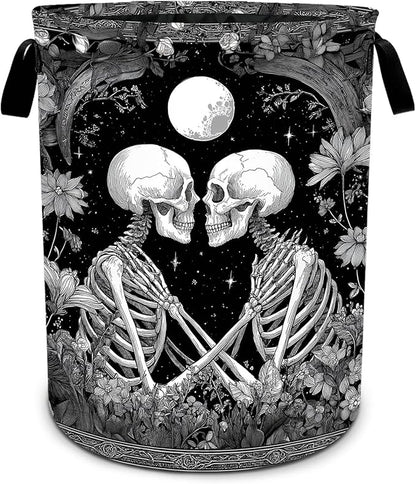 Skull Laundry Basket Waterproof Laundry Hamper Foldable Laundry Bag with Handles for Bedroom, Bathroom, Office, Clothes Storage