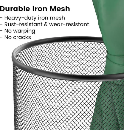 19.5" H Mesh Umbrella Stand - Ventilated Mesh Umbrella Holder for Entryway - Extra Capacity Storage for Umbrellas Canes & More - Freestanding Indoor Organizer 10.4" L x 10.4" W x 19.5" H - 4P Black