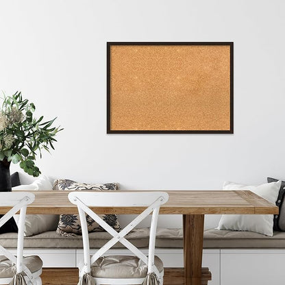 Amanti Art Natural Cork Board for Wall, 21x29 Vision Board with Brown Wood Frame, Medium Corkboard Office Decor for Home Organization, Rustic Farmhouse Corkboard Pinboard to display items for home