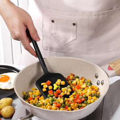 Silicone Cooking Spatula Set, High Heat Resistant Slotted and Solid Kitchen Turner, Extra Long Large Kitchen Utensil for Turning, Flipping, Mixing, Stir-frying,13.8 Inches