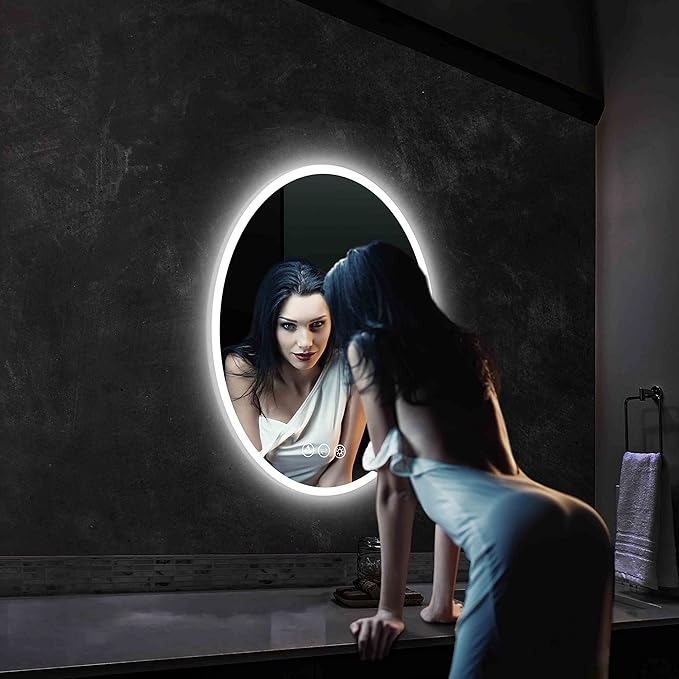 Blossom 20'' x 30'' LED Mirror for Bathroom Lighted Vanity Mirror for Wall Front Lights + Backlit LED Bathroom Mirror Anti-Fog Tempered Glass ETL Listed, Wall Mounted LED Vanity Mirror