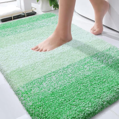 OLANLY Bathroom Rugs Mat 36x24, Extra Soft Absorbent Microfiber Bath Rugs, Rubber Backing, Quick Dry, Machine Washable Bath Mats for Bathroom Floor, Tub and Shower, Home Decor Accessories, Green