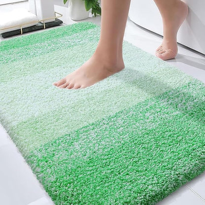 OLANLY Bathroom Rugs Mat 30x20, Extra Soft Absorbent Microfiber Bath Rugs, Rubber Backing, Quick Dry, Machine Washable Bath Mats for Bathroom Floor, Tub and Shower, Home Decor Accessories, Green