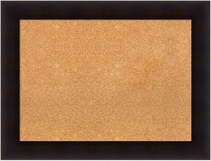 Amanti Art Natural Cork Board for Wall, 26x34 Vision Board with Brown Wood Frame, Medium Corkboard Office Decor for Home Organization, Rustic Farmhouse Corkboard Pinboard to display items for home