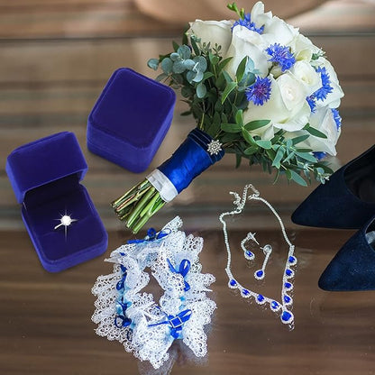 BBTO 36 Pieces Velvet Ring Box Bulk for Wedding Ceremony Engagement Ring Box Gift Wedding for Proposal Jewelry Display Case for Birthday Anniversary(Royal Blue)