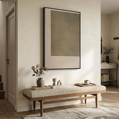 Framed Neutral Abstract Wall Art, Modern Beige and Taupe Canvas Prints Paintings Artwork for Walls, Contemporary Minimalist Block Pictures for Living Room Dining Bedroom Hallway Wall Decor 24x36 In
