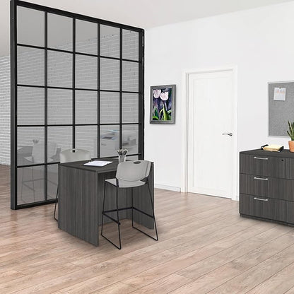 Romig Regency Legacy Stand Back Storage Set with Two Desks, 36"" x 46"", Ash Grey (LSSDSD3646AG)
