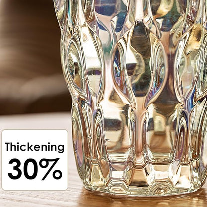 CEMABT 9.5inch 3.4 lb Glass Vases for Flowers Unbreakable Thickened Morden vase for Tables Centerpieces,Colorful,Vintage and Clear Rose Large Flower vases for Bouquet Unique Gifts（Champagne）