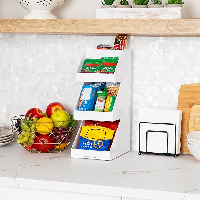 Mind Reader Coffee Tea Utensil and Condiment Station, Countertop Organizer, Coffee Bar, Kitchen, 6"L x 9"W x 16"H, White