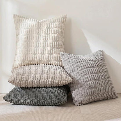 Fancy Homi 4 Packs Decorative Throw Pillow Covers for Living Room Couch Bed, Modern Farmhouse Boho Home Décor Accent Cushion Case, 16" x 16", Grey Series