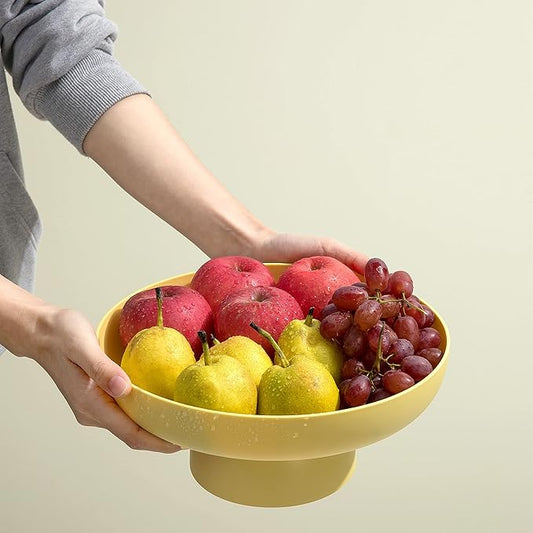 onefitow Fruit bowl Fruit Basket for Kitchen Countertop Kitchen Storage Baskets Stand Organization, Decor Centerpiece Counter or Dining Room Tables (yellow)