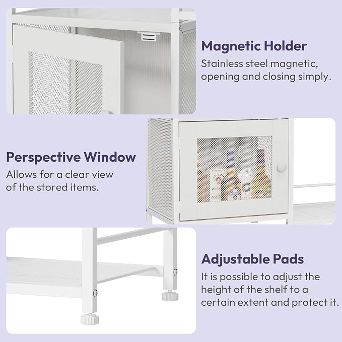 SWTYMIKI Coffee Bar with Hanging Rack - Farmhouse Coffee Stand Station Multi-Purpose Buffet Sideboard Cabinet with Drawers - Kitchen Bar Table for Living Room, Corner, Small Space, Natural