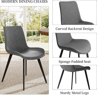 Extendable Round Dining Table Set for 6 People, 43.3"-59.1" Extendable Kitchen Table with 6 Upholstered Chairs, Space Saving for Kitchen Dining Room (Grey Table+6 Grey Chairs)
