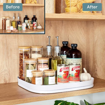 YouCopia MagicTrack Rectangle Turntable, Lazy Susan Max Cabinet Organizer