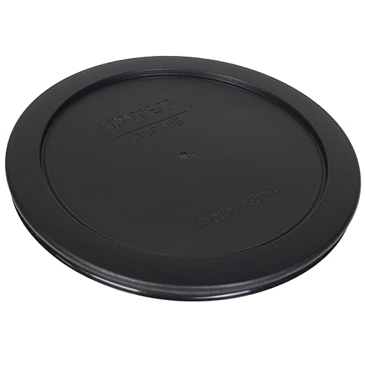Pyrex 7201-PC 4-Cup Black Food Storage Replacement Lid (2-Pack) - Made in USA