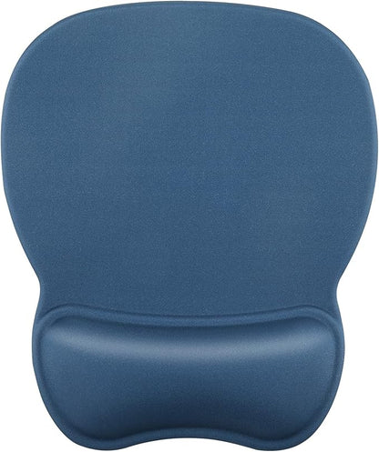 MROCO Ergonomic Mouse Pad with Gel Wrist Rest, 9.4 x 8.1 in, Navy Blue | Ergonomic Shape Design, Multiple Pattern Options, Gel Wrist Comfort, Smooth Lycra Surface, Non-Slip PU Base