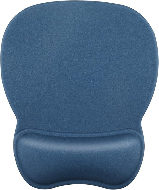 MROCO Ergonomic Mouse Pad with Gel Wrist Rest, 9.4 x 8.1 in, Navy Blue | Ergonomic Shape Design, Multiple Pattern Options, Gel Wrist Comfort, Smooth Lycra Surface, Non-Slip PU Base
