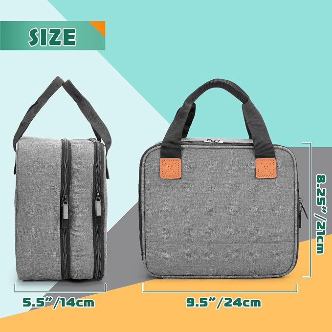 LUXJA Label Maker Carrying Case Compatible with Brother P-Touch PT-D610BT / PT-D410 / PT-D460BT, Storage Bag for Brother Label Printer with Multiple Pockets, Gray