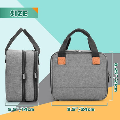 LUXJA Label Maker Carrying Case Compatible with Brother P-Touch PT-D610BT / PT-D410 / PT-D460BT, Storage Bag for Brother Label Printer with Multiple Pockets, Gray
