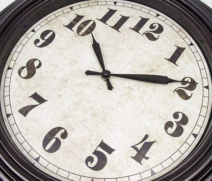 45MinST 20 Inches Retro Round Large Wall Clocks, Silent Non Ticking Battery Operated Movement Easy to Read Wall Clock with Arabic Numerals