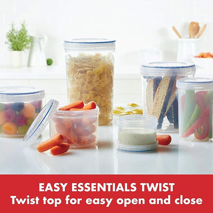 LocknLock Easy Essentials Twist Food Storage lids/Airtight containers, BPA Free, Short - 5 oz - for Candies, Clear