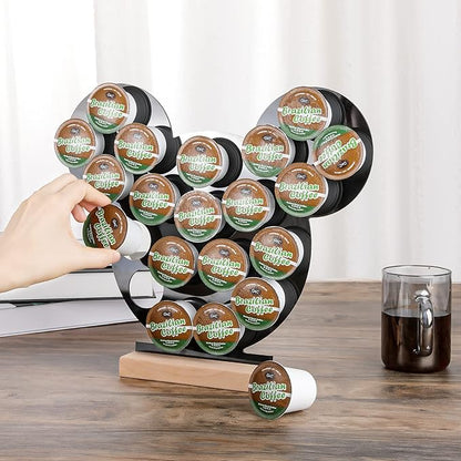 K Cup Holder, Interesting Coffee Bar Accessories and Storage Organizer,Classic black design, Home or Office kitchen k cup organizer accessories,Compatible with 20 Coffee Pods