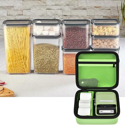 ALKOO Case Compatible with NIIMBOT B21 / B1 Label Maker Wireless Thermal Label Printer, Holder for Inkless Label Maker & Labeling Tapes Refills, with Mesh Pocket for Cable Accessories (Green)