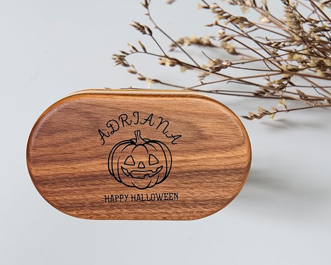 Wooden Jewelry Box Handmade - Personalized Jewelry Box for Women - Custom Name Gift for her, Oval Organizer with Magnetic Closure