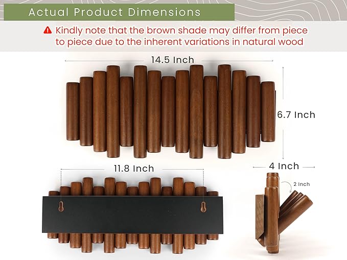 Wall Coat Rack - Wall Mounted Coats Rack - Coat Hanger Wall Mount Coat Racks - entryway Hooks Rack - Coat Rack Wall Key Holder - Wooden Coat Rack Walls Mount - Key Hooks for Walls Key Holder