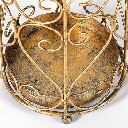 Umbrella Rack Stand,Umbrella Rack for Entryway,Canes Walking Sticks,Cast Iron Bird Handle and Drip Tray (Antique Gold)