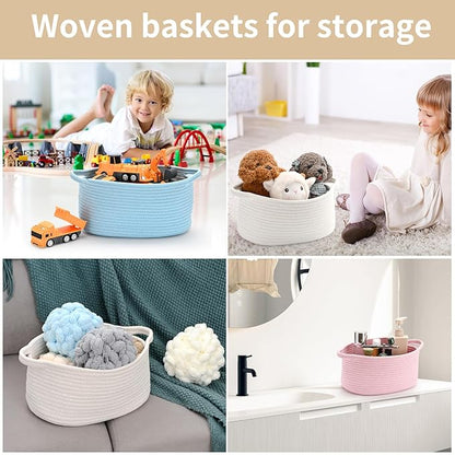 Happyiren Yellow Woven Storage Basket with Handle – Versatile DIY Gift Basket for Valentine's Day, Baby Shower, Burr, Fundraisers – Decorative Organizer for Baby Toys, Pets & Home Storage
