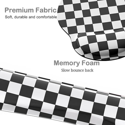 Ergonomic Mouse Pad with Wrist Rest and Keyboard Wrist Rest, Mousepad and Keyboard Pad, Non-Slip Rubber Base, Pain Relief, Mouse Pad with Wrist Support for Gaming, Computer, Office, Black Checkered