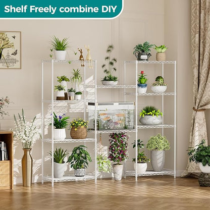 SINGAYE Shelf Wire Shelving Adjustable Storage Shelves Rack Standing Units for Kitchen Closet Laundry Bathroom Organizers Metal Pantry Narrow Mesh Gaps 12" D x 22" W x 59" H White
