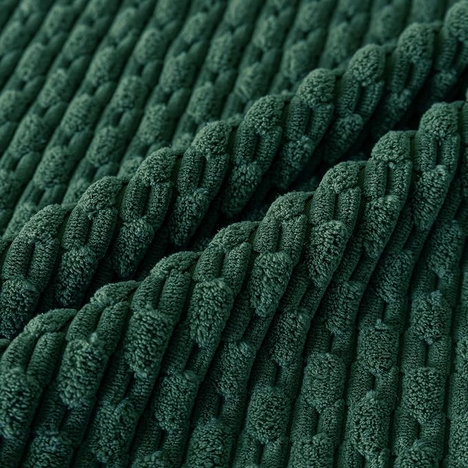 Set of 4 Dark Green Decorative Throw Pillow Covers 12x20 Inch Corduroy Pillow Covers for Bed Couch Sofa Living Room Soft Cushion Cases