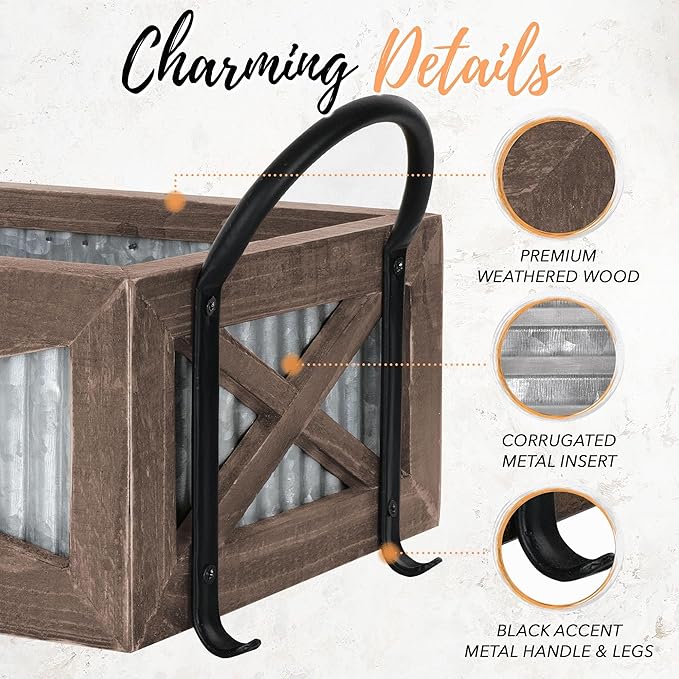 Autumn Alley Farmhouse Toilet Paper Basket for Back of Toilet - Rustic Toilet Paper Holder, Organizer - Tank Topper Basket Holder, Farmhouse Rustic Bathroom Decor, Brown