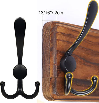 SKOLOO Rustic Wall Mounted Coat Rack: 16" Stud Spacing, Pine Real Wood Plank Wall Coat Rack with 5 Triple Hooks, Farmhouse Coat Hanger Wall Mount for Hanging Backpack Jacket Coat Hat