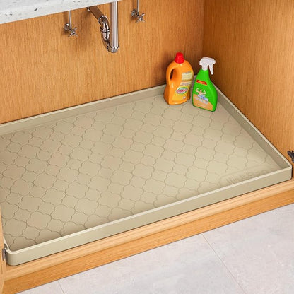 Jin&Bao Waterproof Under Sink Mat 31" x 19", Thick Silicone Mat Cabinet Protector for Kitchen and Bathroom, Shelf Liner, Home Organizer and Storage, Multipurpose Tray for Gadgets and Essentials