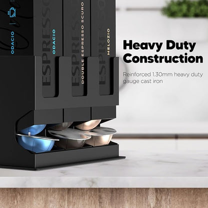 GALVANOX Holder for Nespresso Vertuo Pods Countertop Dispenser Stand, Holds 3 Box Sleeves - Easily Dispenses 3 Coffee Flavors, Freestanding Design with Non-Slip Steel Base, (30 Vertuoline Pods)
