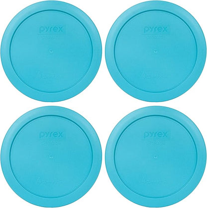 Pyrex 7201-PC 4-Cup Surf Blue Plastic Food Storage Lid, Made in USA - 4 Pack