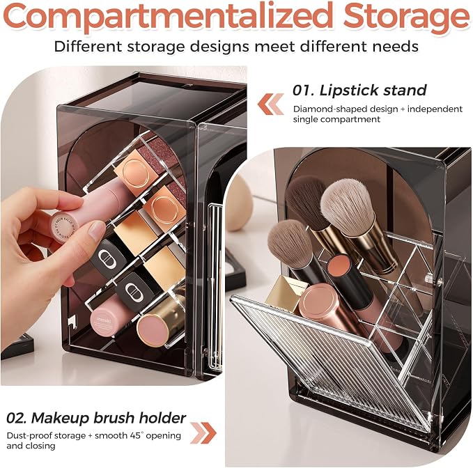 Modular Makeup Organizer, Clear Acrylic Cosmetic Storage Box with Drawer, Vanity Countertop Organizer for Makeup, Skincare and Beauty Accessories – Multiple Styles