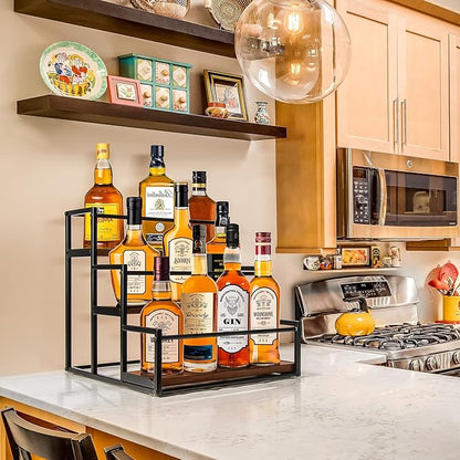 THYGIFTREE Coffee Syrup Rack Organizer 3-Tier 12 Syrup Bottles Holder Stand for Coffee Bar Station Storage Shelves for Syrup, Wine, Dressing for Kitchen Countertop