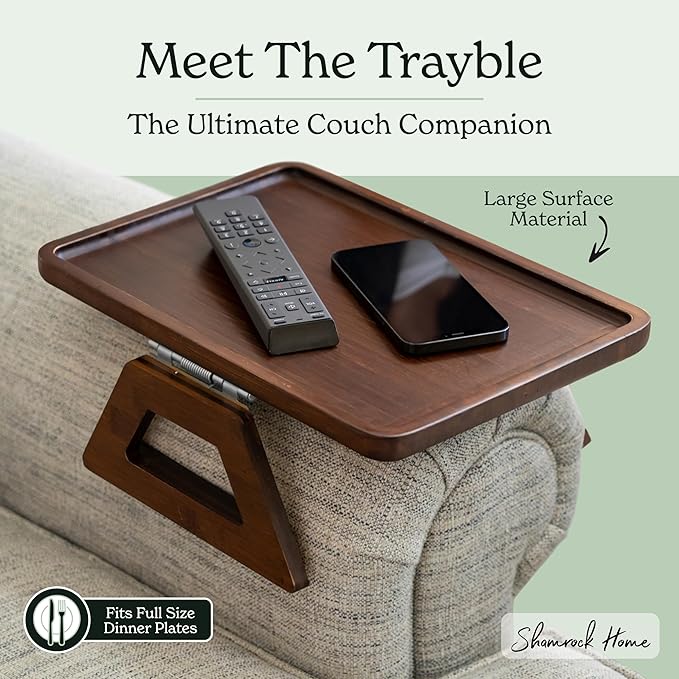 Shamrock Home Trayble Couch Arm Table - Walnut