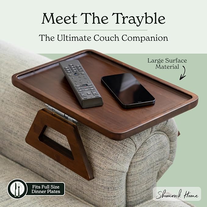 Shamrock Home Trayble Couch Arm Table - Rosewood