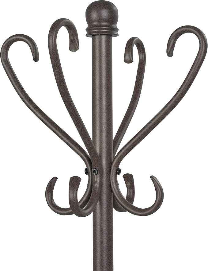 Elegant Metal Coat Rack with Umbrella Stand (Antique Finish): Enhance Your Entryway with a Stylish Storage Solution | Sturdy Design and Functional Storage