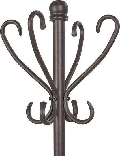 Elegant Metal Coat Rack with Umbrella Stand (Antique Finish): Enhance Your Entryway with a Stylish Storage Solution | Sturdy Design and Functional Storage