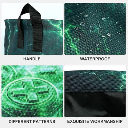 Game Laundry Basket Waterproof Laundry Hamper Foldable Laundry Bag with Handles for Bedroom, Bathroom, Office, Clothes Storage