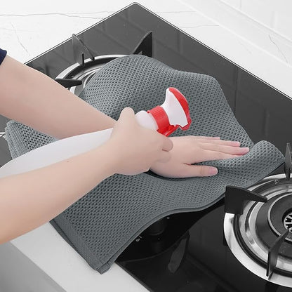 Homaxy 100% Cotton Waffle Weave Kitchen Dish Towels, Ultra Soft Absorbent Quick Drying Cleaning Towel, 13 x 28 Inches, 18-Pack, Grey