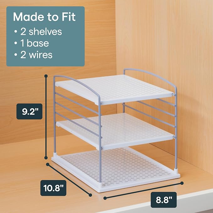 YouCopia UpSpace Adjustable Box Organizer for Foil Wrap and Kitchen Cabinet Storage, Original, White